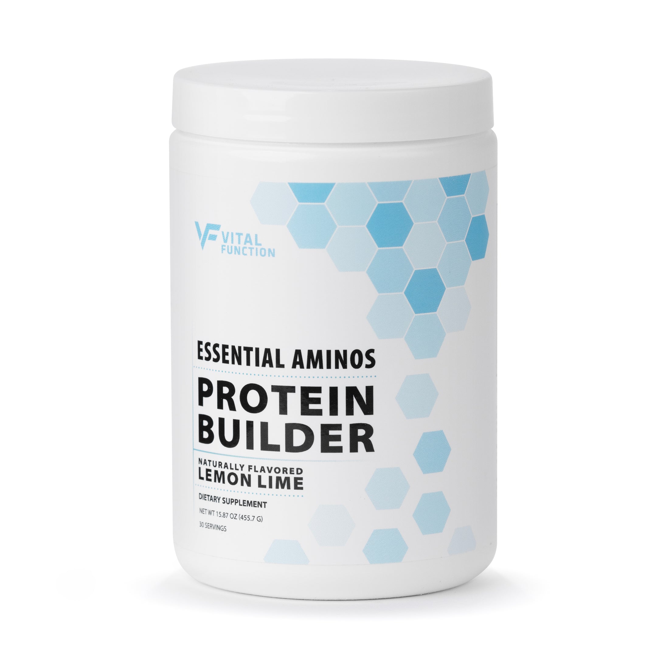 A tub of essential amino protein builder